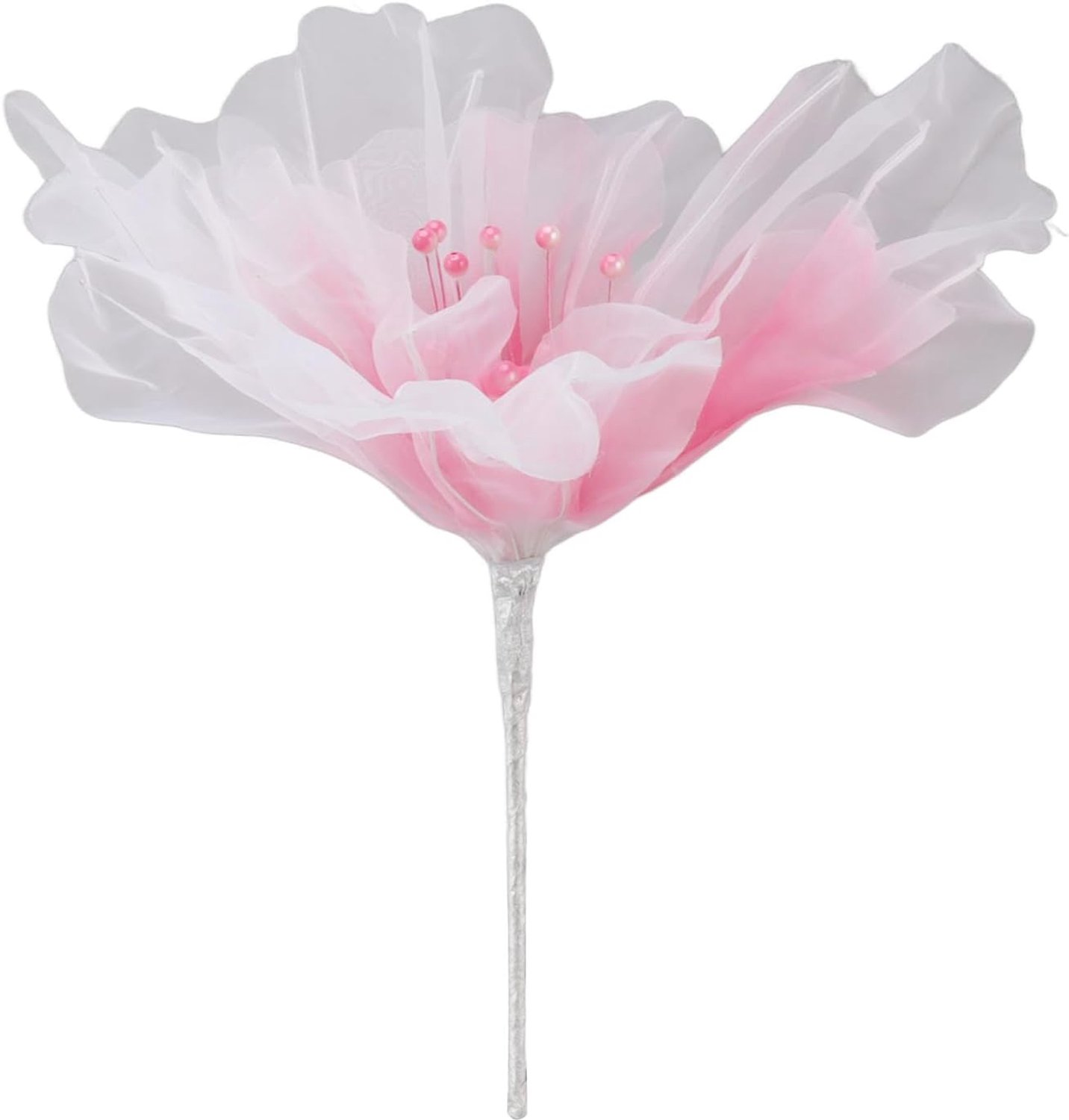 Organza bloem groot 50cm - kunstzijde gaas bloem met kralen applicaties - decoratie voor verjaardagen en bruiloften - ShopVlot