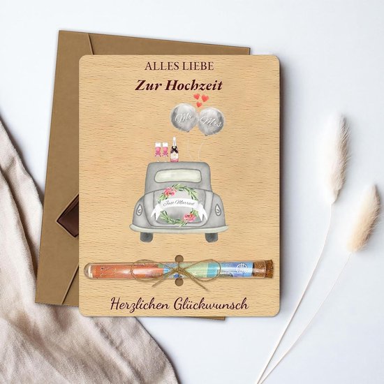 Geldgeschenk voor bruiloft met reageerbuis, unieke verpakking voor huwelijkscadeaus, bruiloftskaart, origineel cadeau idee voor het bruidspaar — afbeelding 4