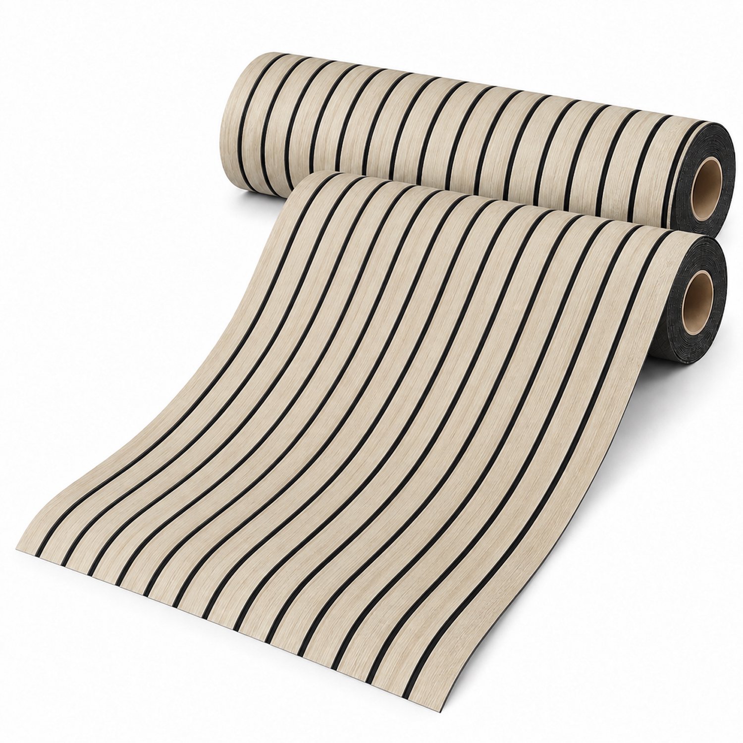 2 Stuks Zelfklevend 3D Wandpaneel van PVC - 300x40 cm - Geluidswerend - voor Muur en Plafond - Wanddecoratie voor Woonkamer en Slaapkamer - Khaki