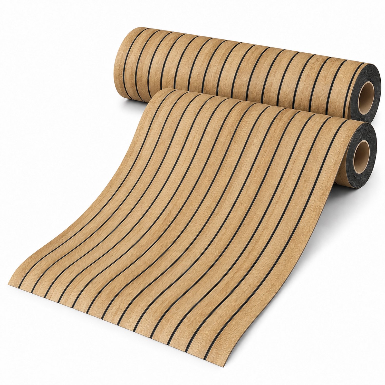 2 Stuks Zelfklevend 3D Wandpaneel van PVC - 300x40 cm - Geluidswerend - voor Muur en Plafond - Wanddecoratie voor Woonkamer en Slaapkamer - Bruin