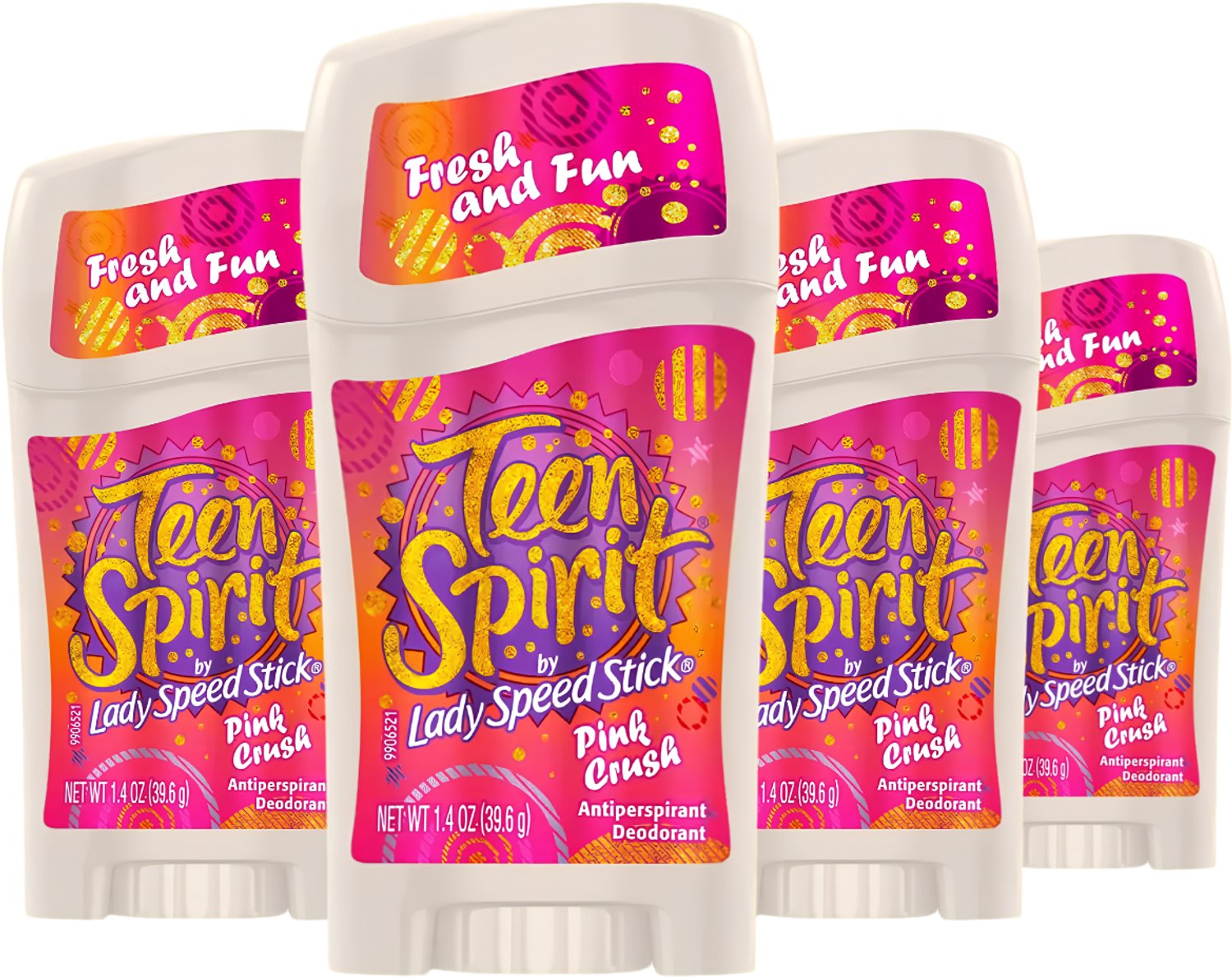 Lady Speed Stick Teen Spirit Pink Crush Deodorant Vrouw - Anti Transpirant Deodorant Stick - 4 x 39.6g