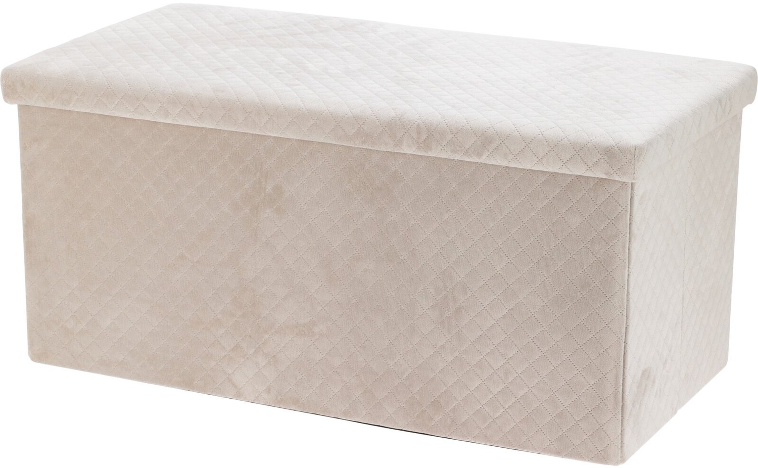 Storagesolutions Velours poef met opbergruimte MODUS, 76 x 38 x 38 cm Wit