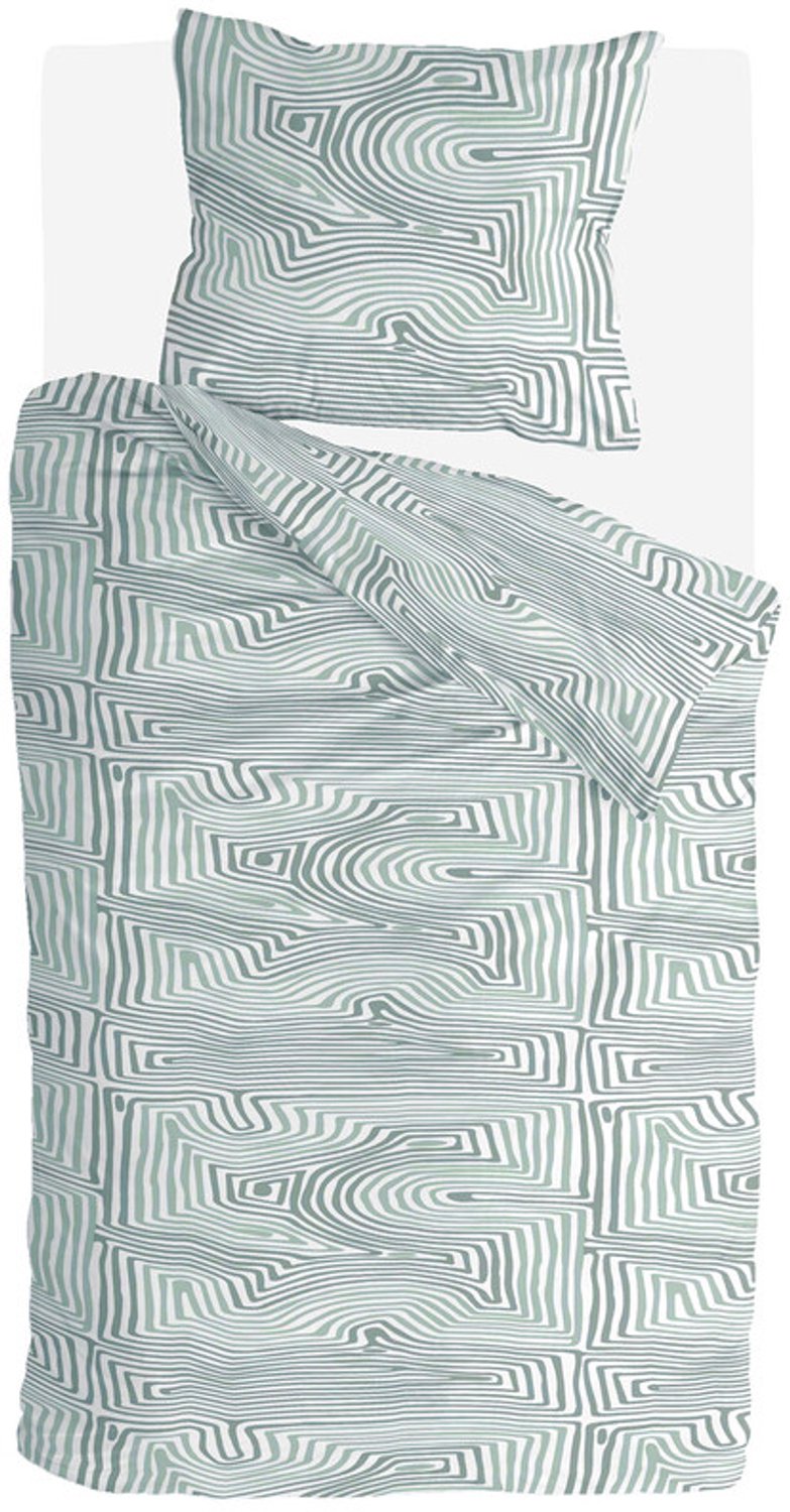Byrklund Dekbedovertrek Lagoon Lines - 140x220 - 100% Katoen (BCI) - Groen
