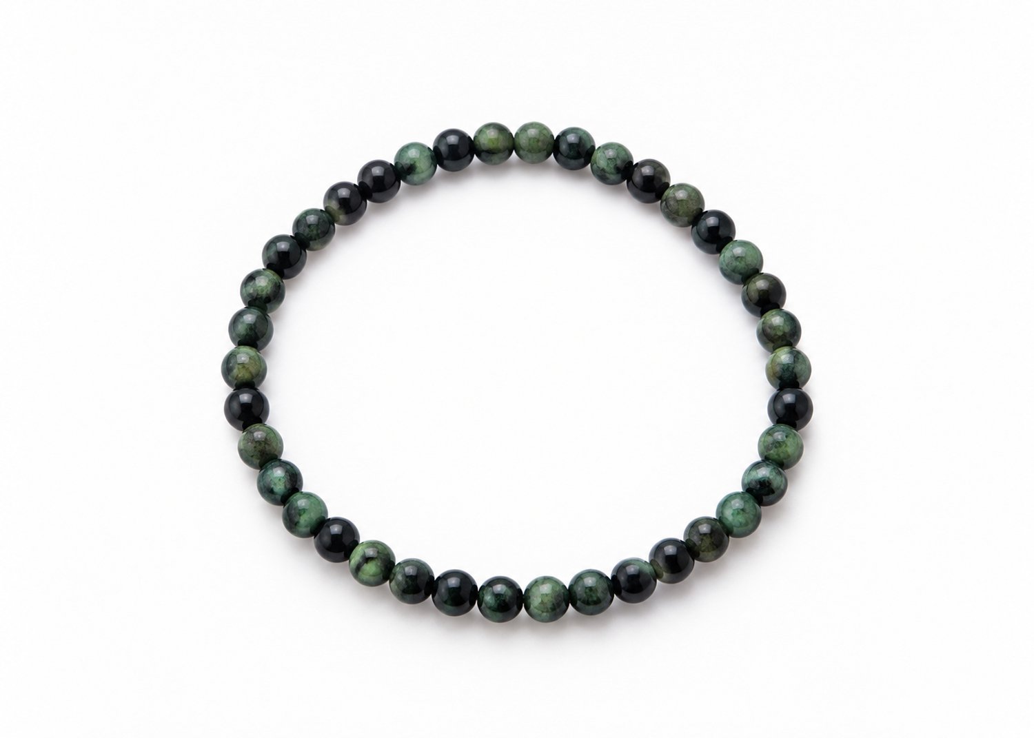 Kambaba Jaspis Armband – Natuurstenen Kralen 4 mm – Maat 16 cm – Fijne Edelsteen Kralenarmband voor Dames en Heren – Tijdloos Sieraad – Natuursteen Kralen – Elastisch – Unisex - Kambaba Jaspis – Groene armband - Jaspis Armband