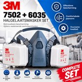 3M 7502 halfgelaatsmasker + 3M 6035 P3 filterset | complete set adembescherming