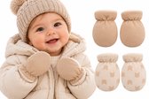 2 Paar Winter Baby Fleece Wantjes - Maat 62-74 (2-9 Maanden) - Met Voering - Warme Handschoenen