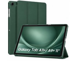 Sounix Tablet Hoes Geschikt voor Samsung Galaxy Tab A9 Plus / A11 Plus - Hoesje - Transparant - Donkergroen