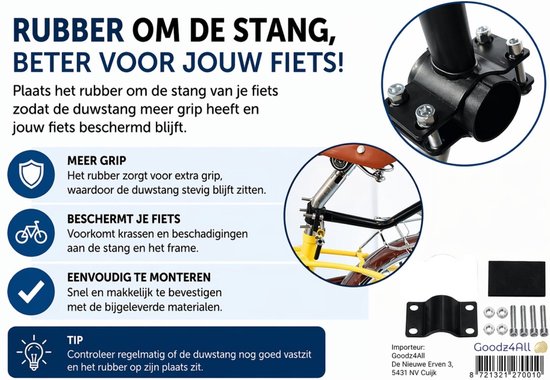 Goodz4All Duwstang Fiets Kind - Balanstrainer Kinderfiets - 51 cm Universeel Duwbeugel Geschikt voor Loopfiets Driewieler en Peuterfiets van Goodz4All — afbeelding 2