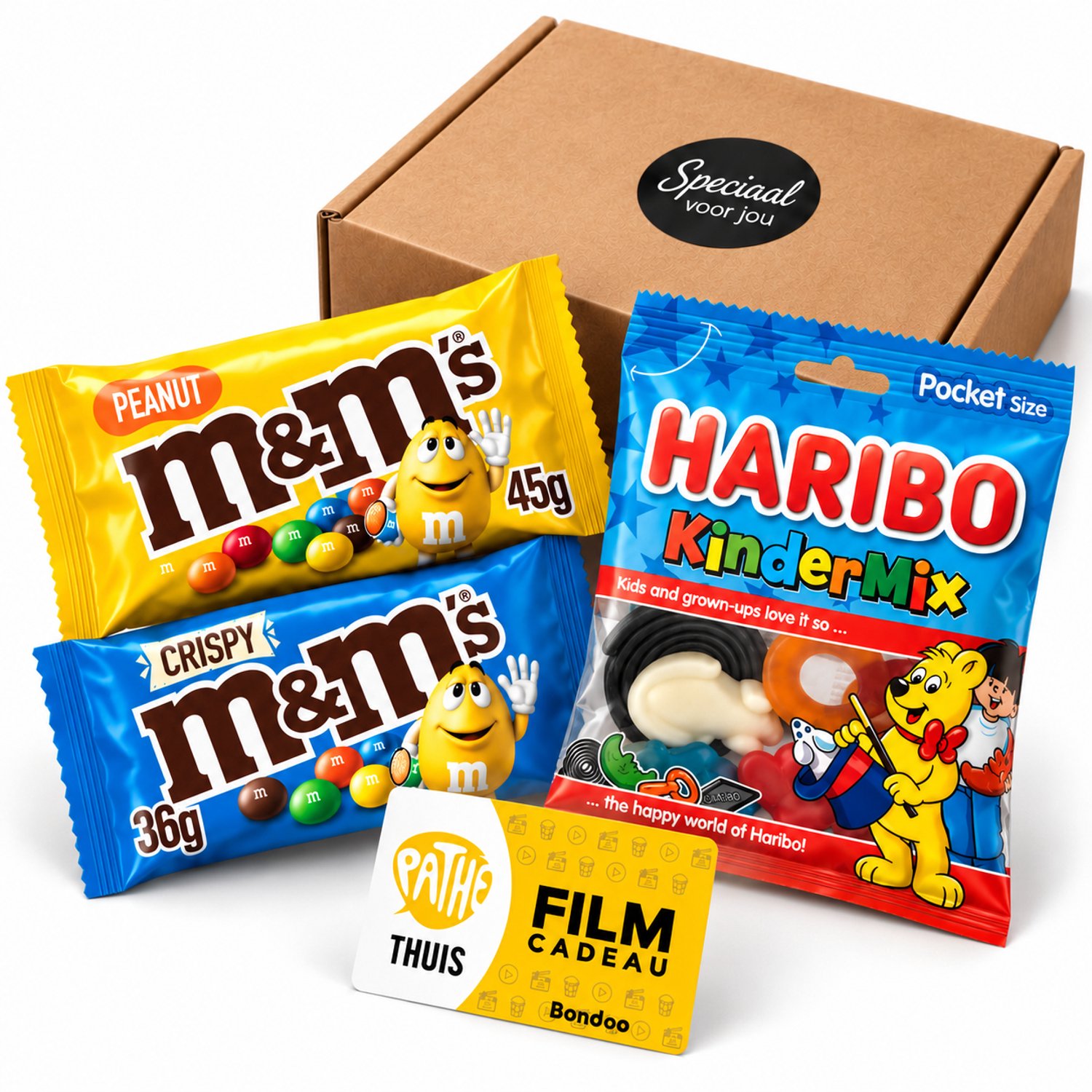 Filmpakket Classic - Filmpakket pathe thuis - Cadeaupakket met fysieke film voucher - Snackpakket - Cadeau voor famillie, vrienden, collega's, werknemers - Kerstpakket - Zakelijk bestellen - Brievenbus