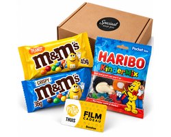 Filmpakket Small - Filmpakket pathe thuis - Cadeaupakket met fysieke film voucher - Snackpakket - Cadeau voor famillie, vrienden, collega's, werknemers - Kerstpakket - Zakelijk bestellen - Brievenbus