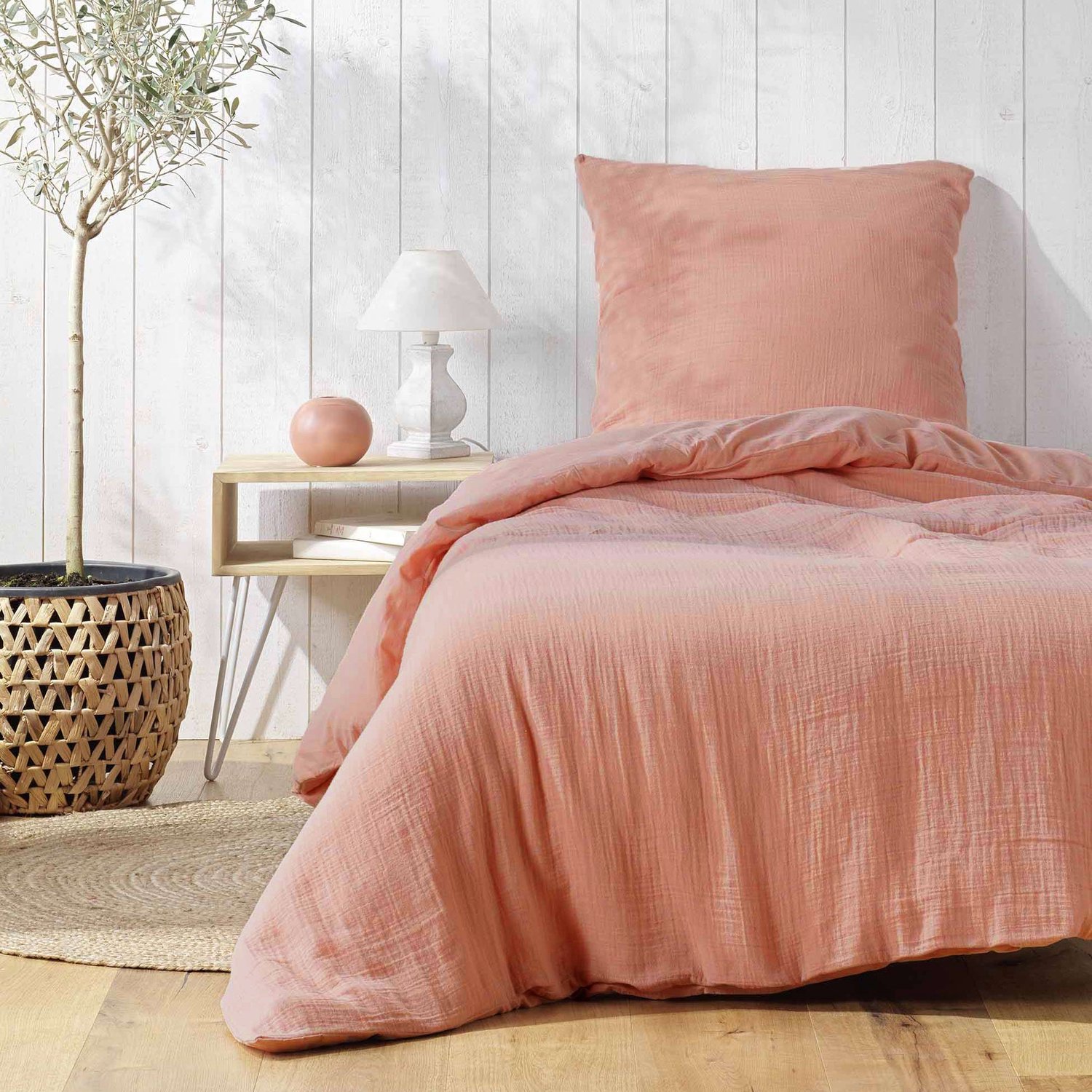 Douceur d'intérieur - Katoenen beddengoedset met structuur ANGELIA, 140 x 200 cm