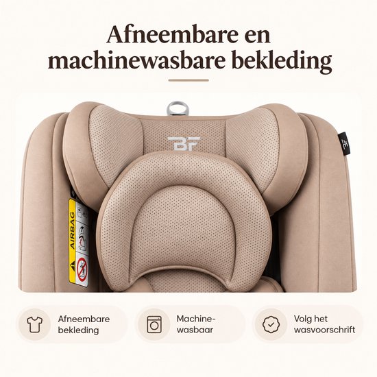 Bebies First Autostoel Kiddo I-Size 360° Draaibaar & Isofix Groep 0/1/2/3 (40-150 cm) - Beige — afbeelding 3