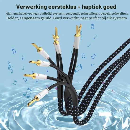 1 paar high-end luidsprekerkabels OFC, verzilverd met banaanstekker, hifi-luidsprekerkabel voor thuisbioscoop, versterker, luidspreker, hifi-systeem (2 m) — afbeelding 5