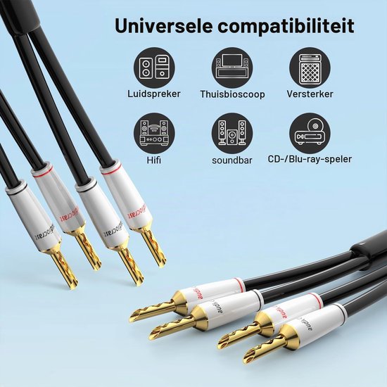 1 paar high-end luidsprekerkabels OFC, verzilverd met banaanstekker, hifi-luidsprekerkabel voor thuisbioscoop, versterker, luidspreker, hifi-systeem (2 m) — afbeelding 2