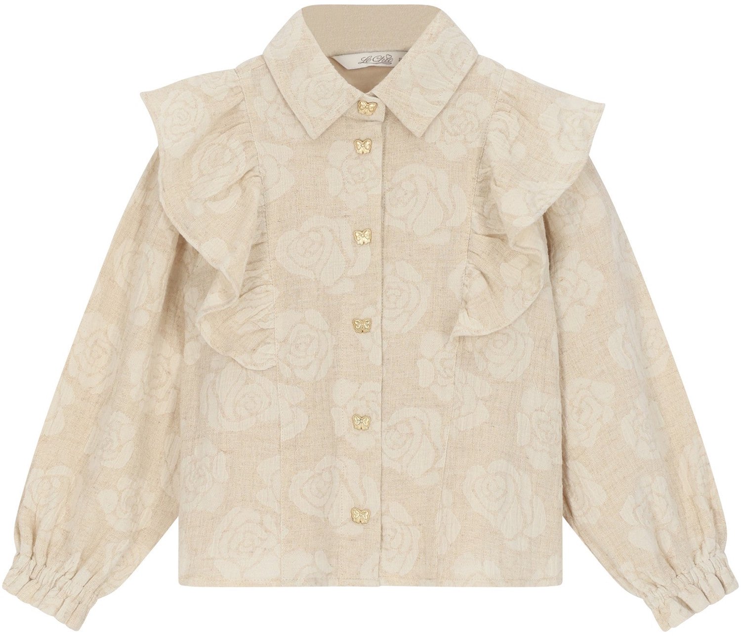 Le Chic - EMAE big ruffle blouse - Dune Blossoms - Maat 104