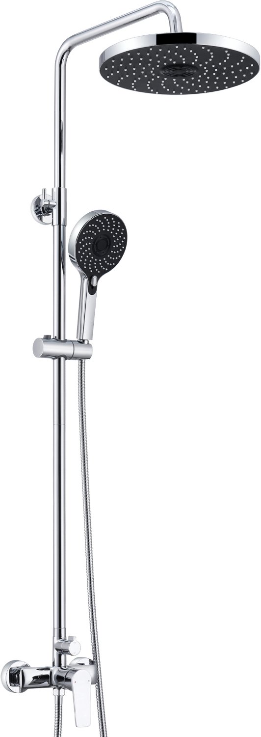 Auralum Max Douchesysteem - Ø 28 cm Regendouche - Messing Mengkraan - 3 functies Handdouche - Complete Doucheset - Rond Design - Wandmontage - Waterbesparend - Chroom
