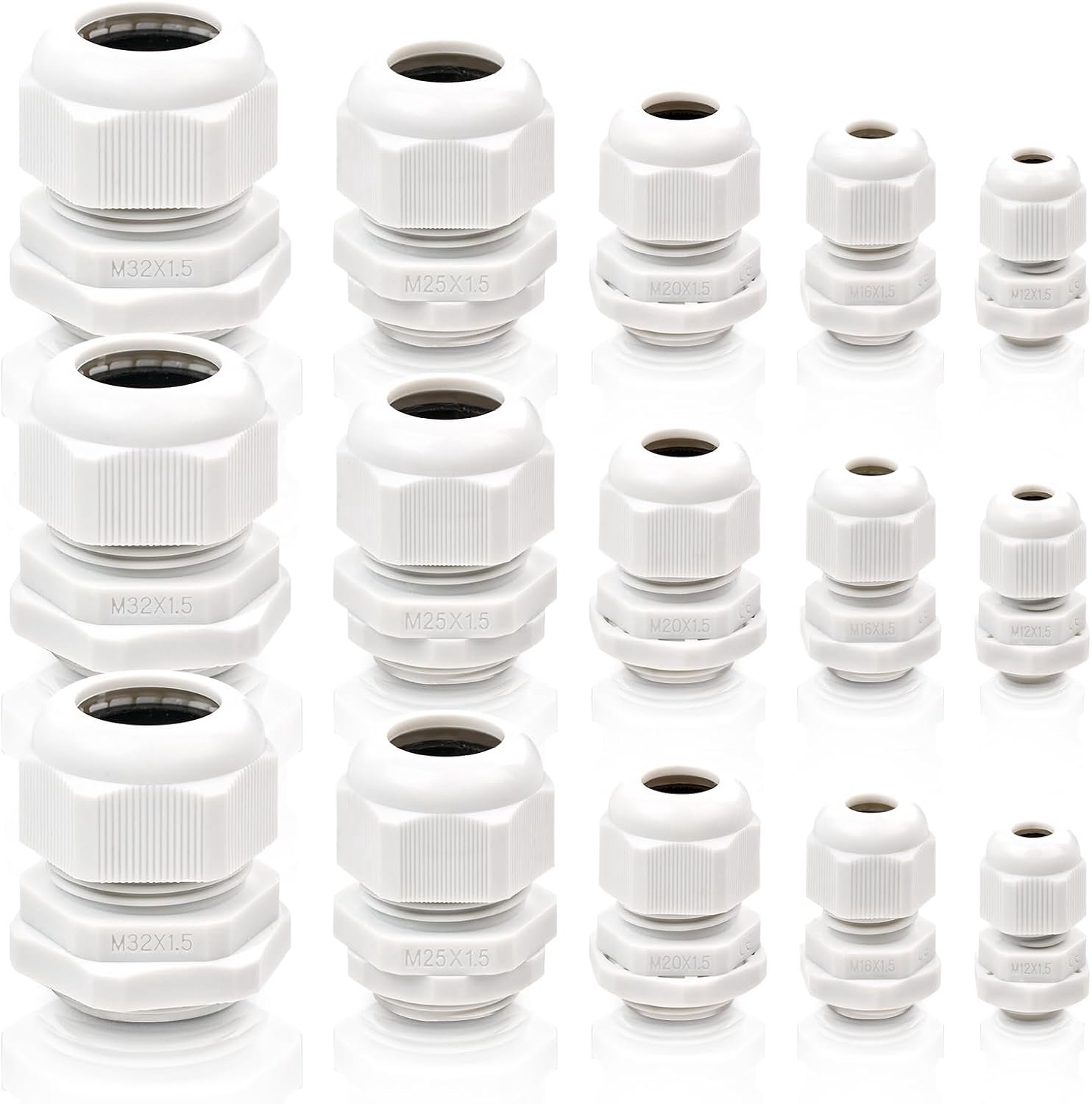 Kabelschroef 48 stuks - M12, M16, M20, M24, M32 - waterdicht nylon - kabelmontageset voor veilige aansluiting - ServiceTopper