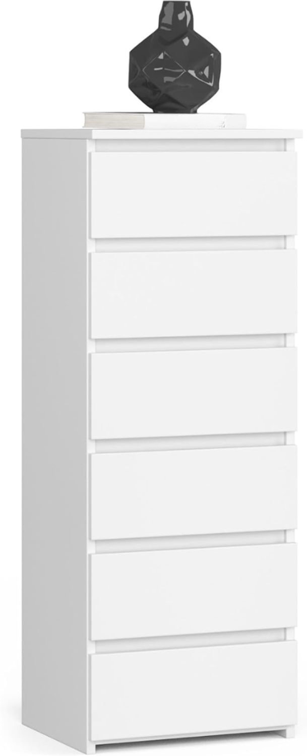 SNJY® Ladenkastje - Ladeblok - Ladekast - Nachtkastje - 6 Laden - 35D x 40B x 109H cm - Wit