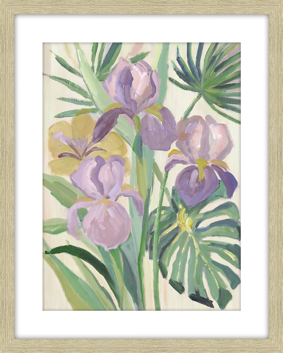 Schilderij met glas bloem