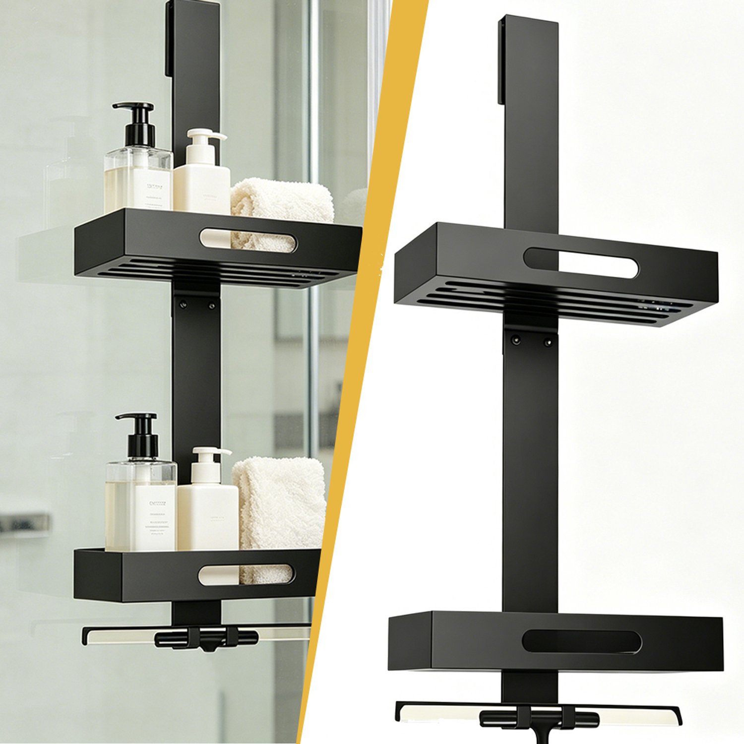 Hangend Douche-Opbergrek - Doucherek Met 2 Niveaus Voor Over De Deur - Hangende Douche-Organizer Voor De Badkamer