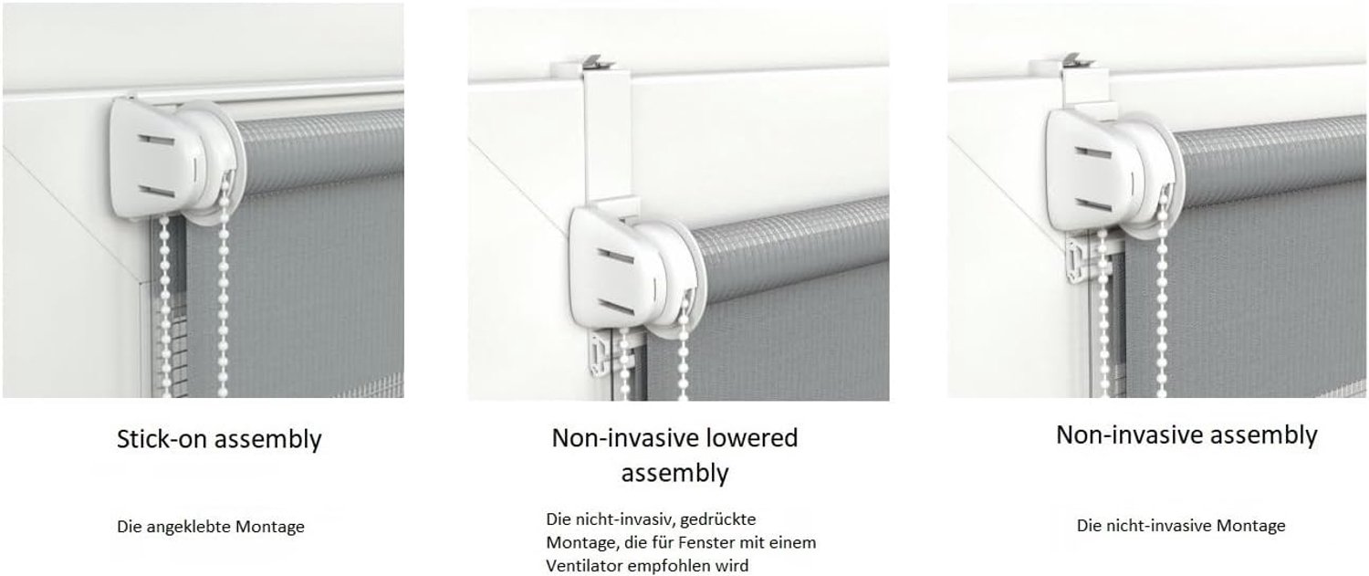 rolgordijn dag en nacht 400x1900mm - crème - zonder boren - ideaal voor slaapkamers - Vemera