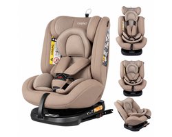 Cabino Autostoel Luna I-Size 360° Draaibaar & Isofix Groep 0/1/2/3 (40-150 cm) Te Gebruiken Vanaf Geboorte tot 12 jaar- Beige