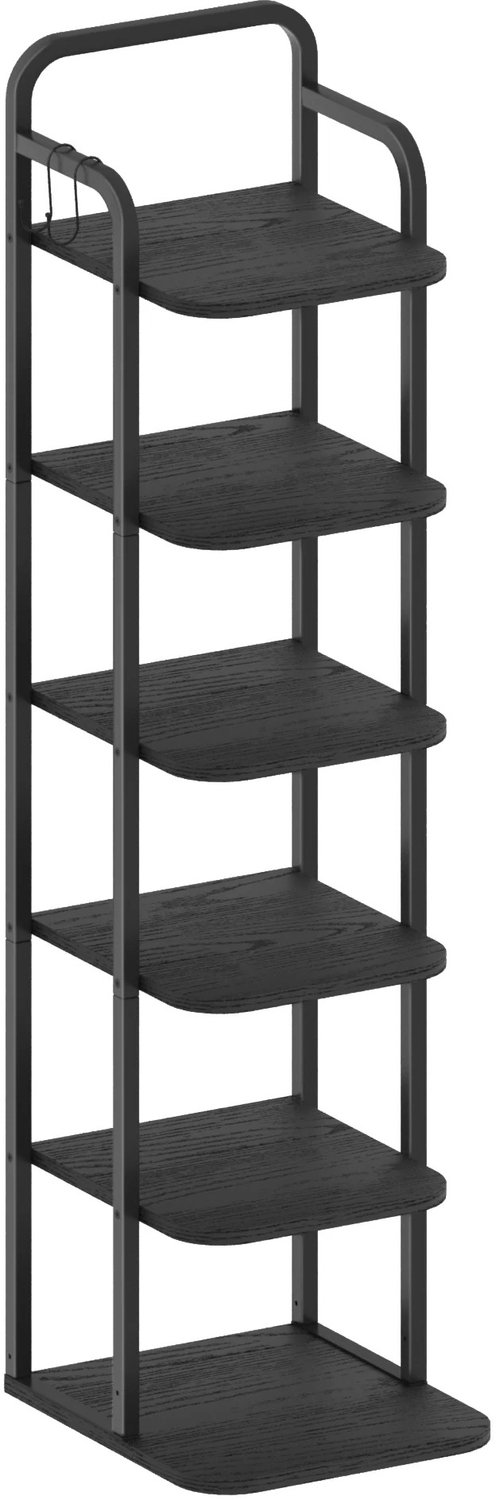Prime Home - Schoenenrek - Schoenentoren - Schoenenplanken - Vrijstaand - Met 2 haken - 6 laags - 26,4 x 30 x 101cm - Zwart