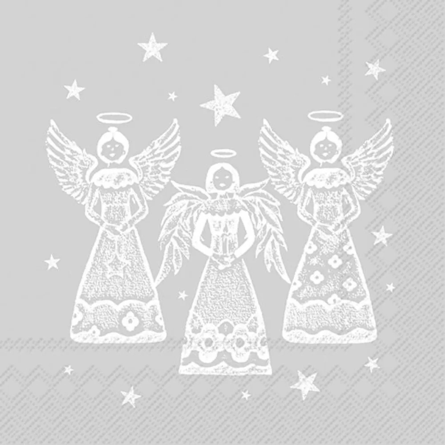 Servetten "BRIGHT ANGELS zilver" 33x33 cm