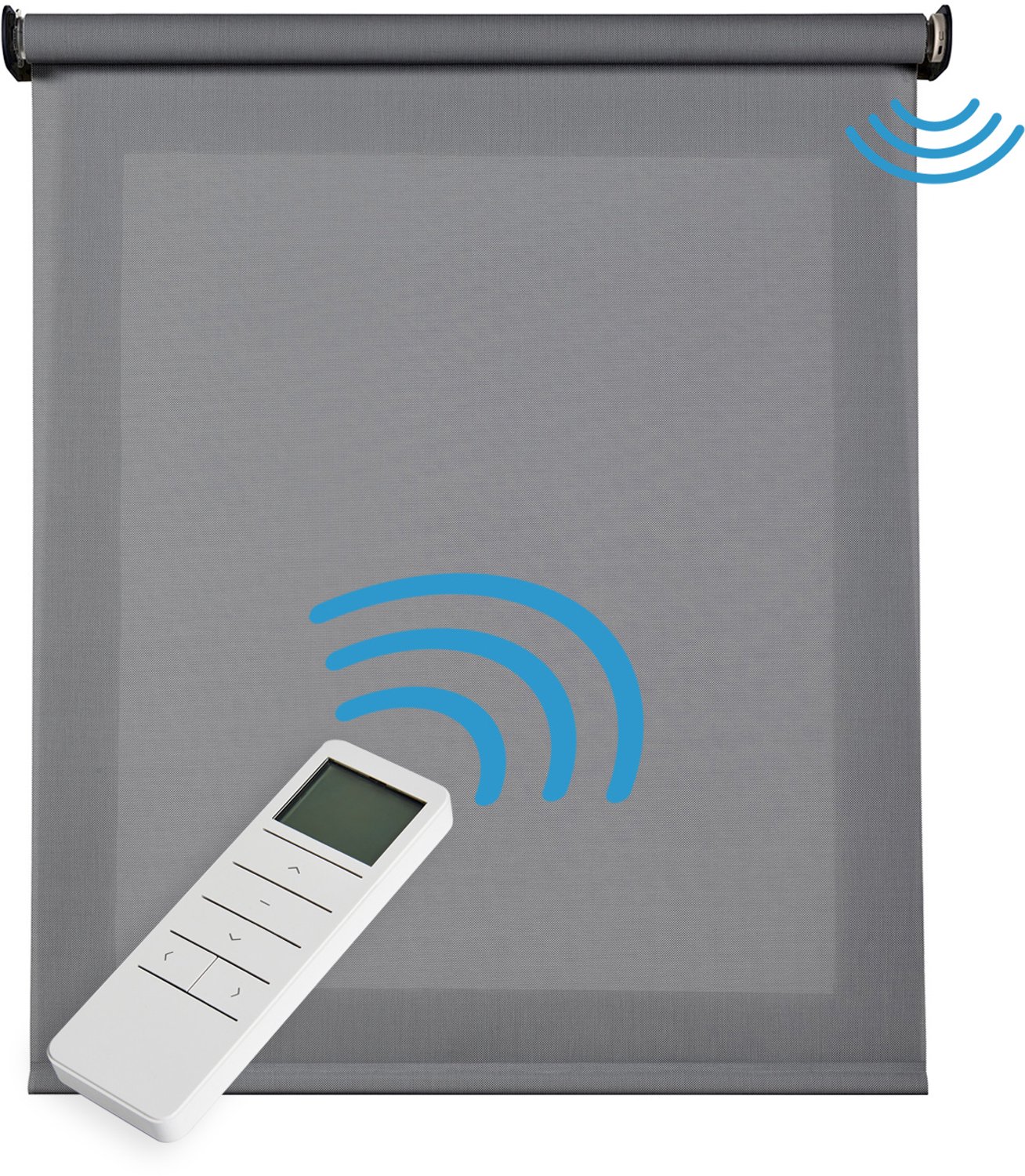 Storesdeco Motorgecontroleerd Screen rolgordijn met aluminium afwerkingen, donkergrijs 100x180 cm Grey II
