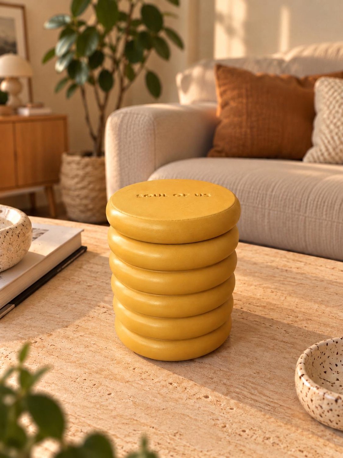 Soul Of Us Passion Fruit Scented Handmade Soy Candle - Soul OF Us | Vegan | IFRA certificated fragrance | 30 hours burning time| Handmade Candle Holder | Candle | Home Decor | Rituals Candle | Interior Rituals Perfume| Deal | Sale |Home Decor Mustard
