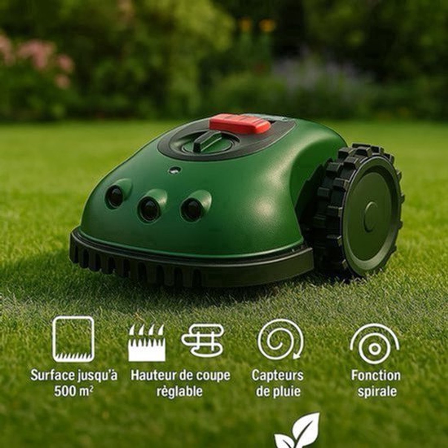 Robotmaaier – Grasmaaier – Automatische Maaier – Tuinrobot – Mulchmaaier – Instelbare Maaihoogte 2-6 cm – Geschikt Tot 500 m² Met Spiraalfunctie En Regensensor