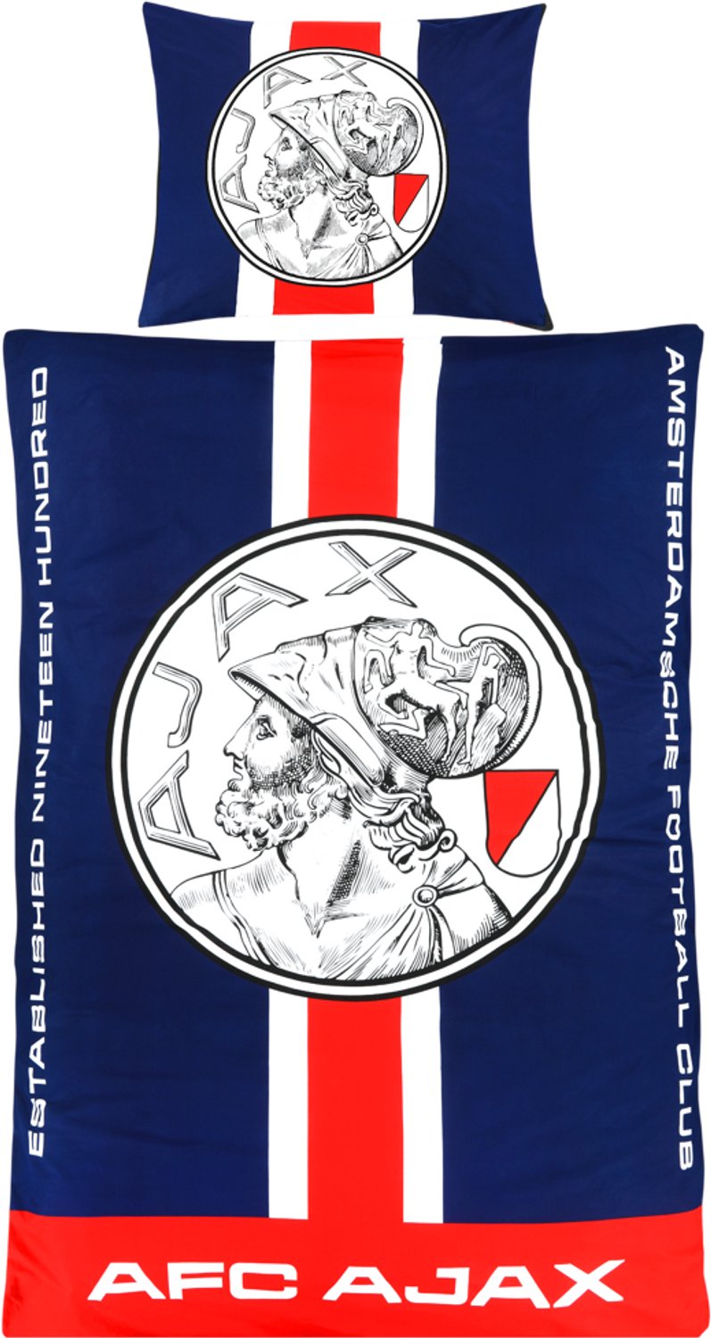 Ajax-dekbedovertrek blauw rood