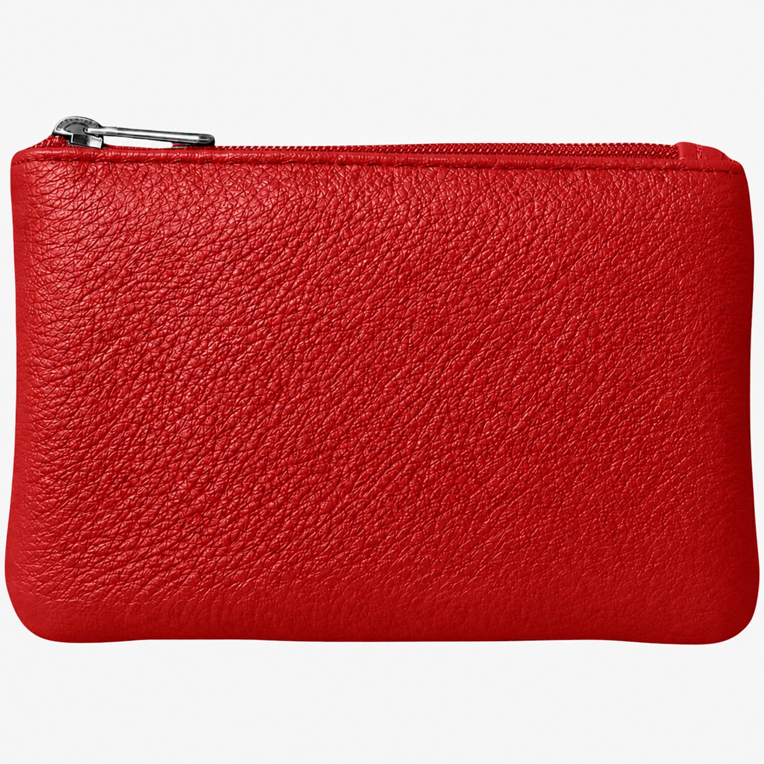 Techidna - Kleine Portemonnee met Rits - 8x12 cm - Dames & Heren - Rood - Vegan Leer - Compact design sleuteltasje