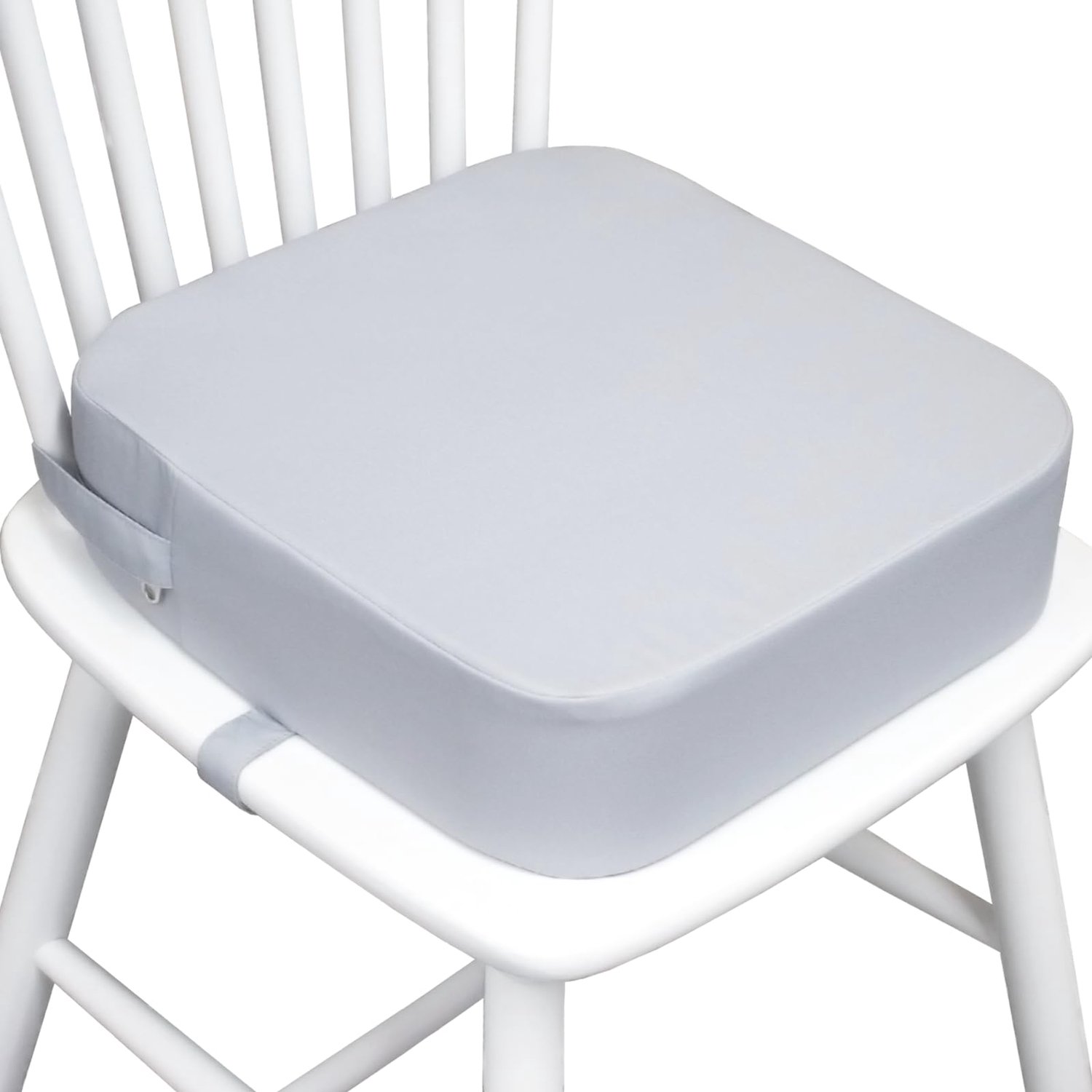 Zitverhoger voor Kinderen op Eetkamerstoel - 34x34x9 cm Lichtgrijs met Veiligheidsgordels en Wasbare Hoes - Antislip en Waterdicht