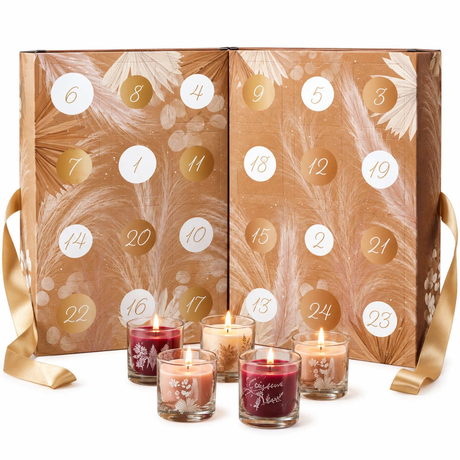 MISOU Adventskalender Dames - 24 Geurkaarsen Geschenkset - Kaarsen Adventkalender December 2026 - Geurkaars Set - Sinterklaas & Kerst - CHANDALIER