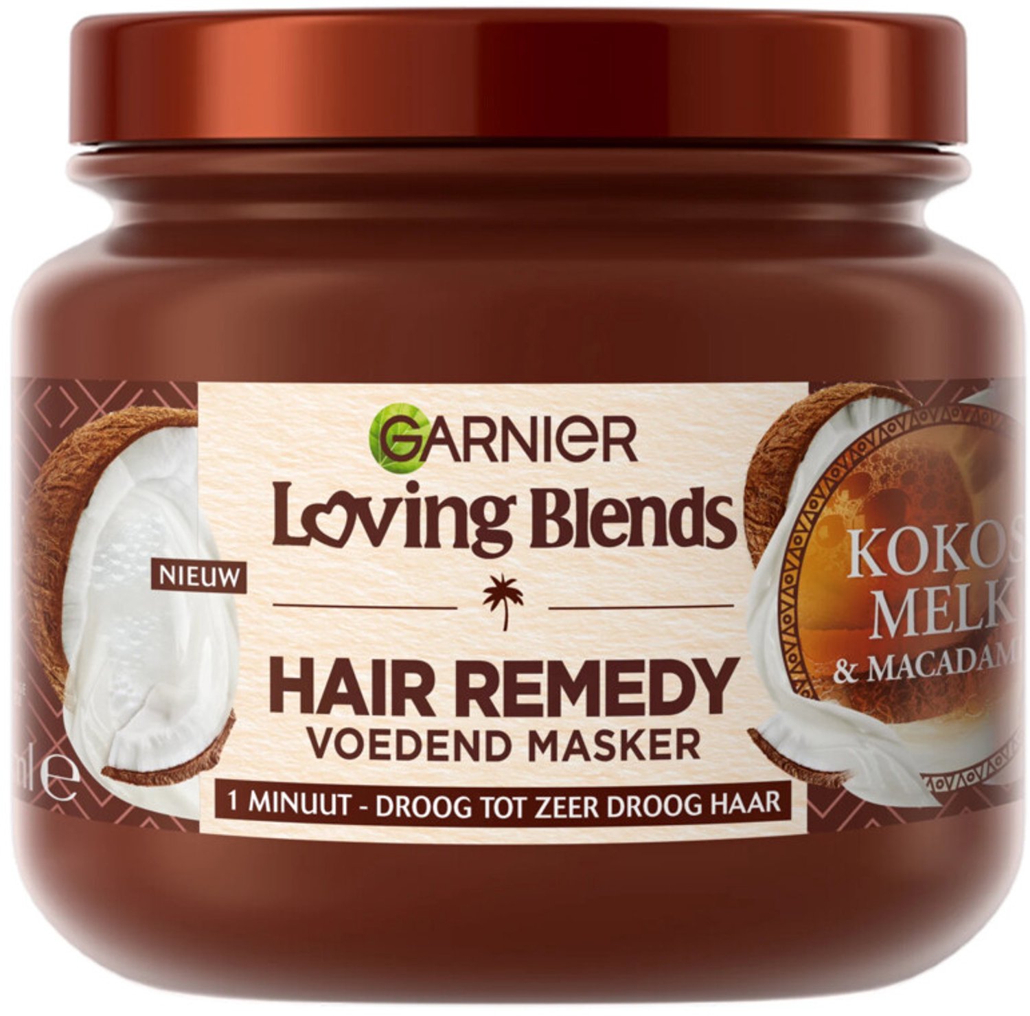 Garnier - Loving Blends Kokosmelk en Macadamia Haarmasker - 3 x 340 ml - Voordeelverpakking