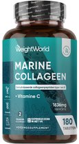 WeightWorld Marine Collageen tabletten - 1800 mg viscollageen poeder per portie - Gehydrolyseerd collageen poeder type 1 en 3 - Gemaakt in het VK