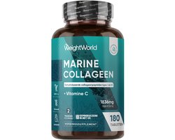 WeightWorld Marine Collageen tabletten - 1800 mg viscollageen poeder per portie - Gehydrolyseerd collageen poeder type 1 en 3 - Gemaakt in het VK