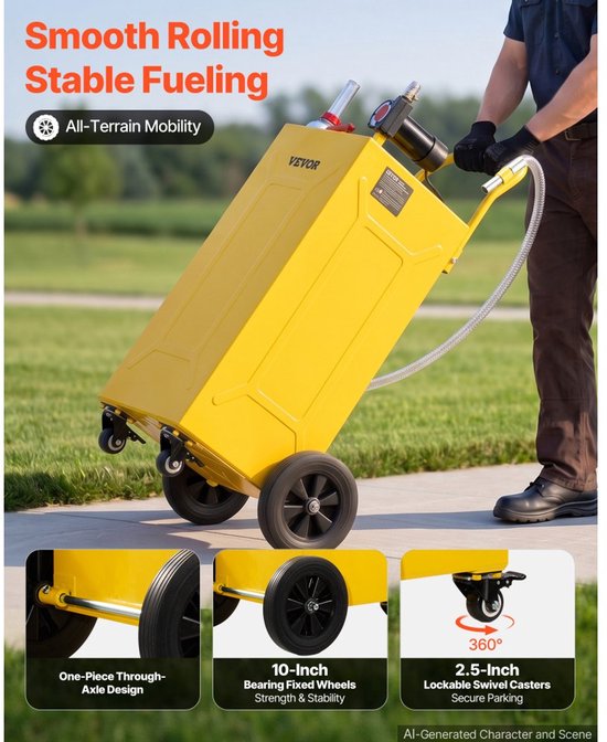 Dieseltank Mobiele Brandstoftrolley - 113,6 L Inhoud - 12V Elektrische Pomp - Koolstofstaal - Voor Tractoren En Landbouwmachines — afbeelding 3