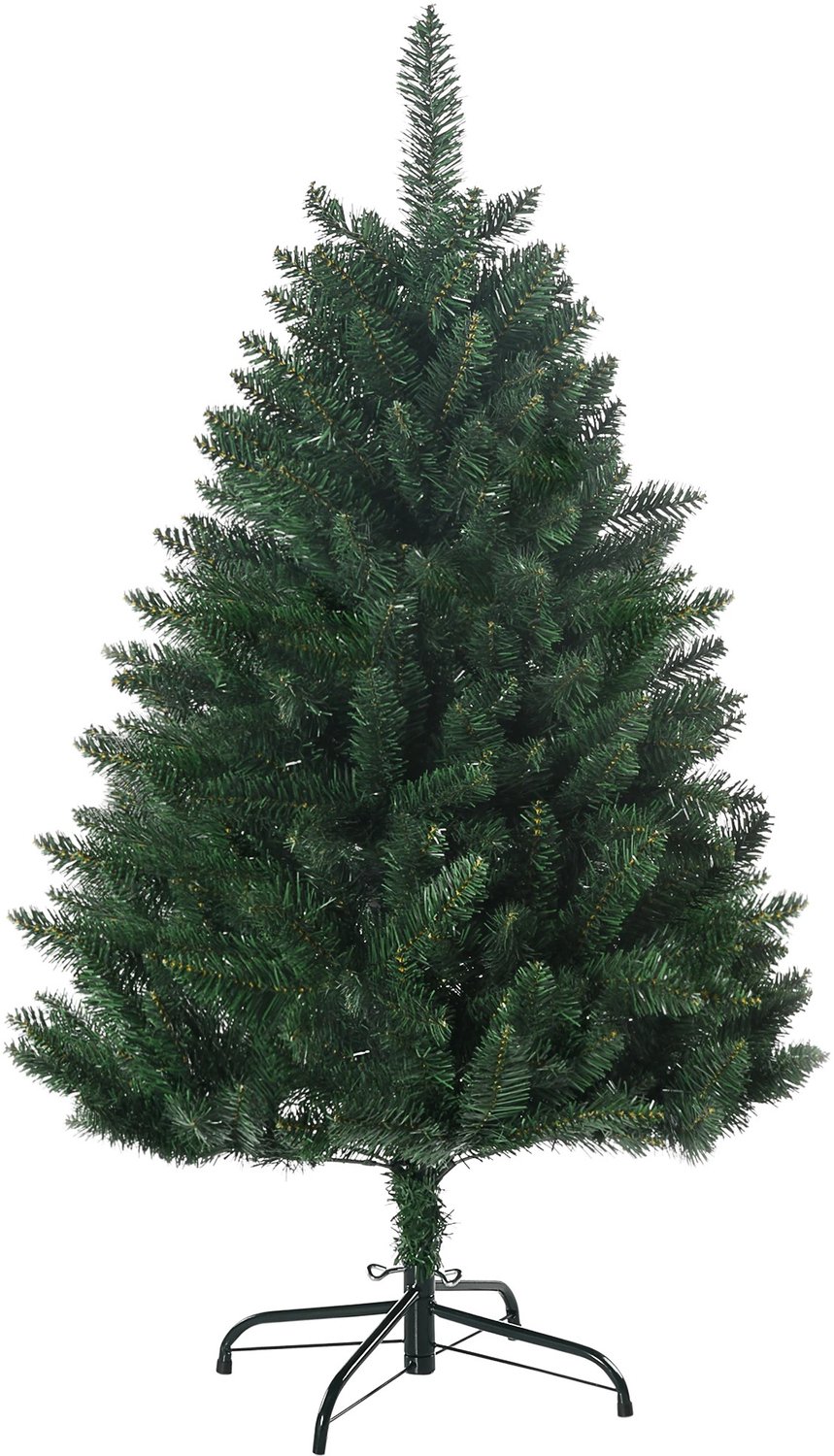 Bresht Kunstkerstboom - 305 Takken - Metalen Voet - Vlamvertragende kunststof takken - Eenvoudig - Groen - 120 cm hoog Ø 85 cm