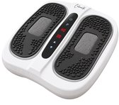 Wit en zwart Calmenta trilapparaat voor voeten met digitaal display en gestructureerde antislip voetsteunen.