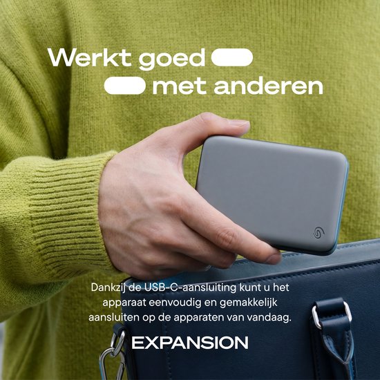 Seagate Expansion Portable - Externe harde schijf - USB-C - HDD - 2TB - Zwart — afbeelding 3