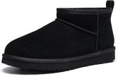 Homaxy - Dames Snowboots - suède Boots - Warme winterschoenen dames - Antislip Dunne zool - Verdikte voering van imitatiewol - Zwart - 38 - Geschikt voor voetlengte van 23.62cm