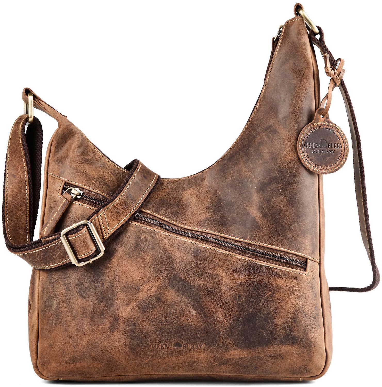 Greenburry Vintage Crossbody tas Leder 31 cm - Dames - nougat