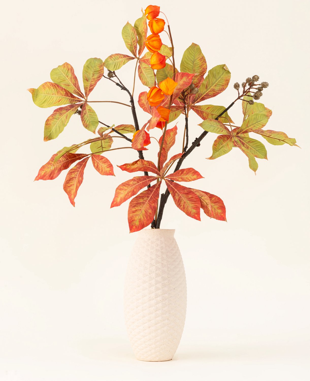 Easyplants | Zijden kunstbloemen boeket Herfst Flair | Zijde | Nepbloemen | Oranje, Groen, Bruin | Onderhoudsvrij | Kant-en-klaar