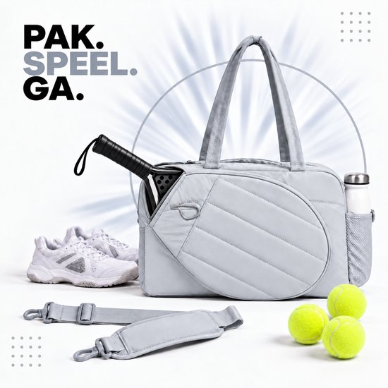 Padeltas - Sporttas - Padel Rugzak - Padelzak - Lichtgrijs Padeltas - Sporttas - Padel Rugzak - Padelzak - Lichtgrijs