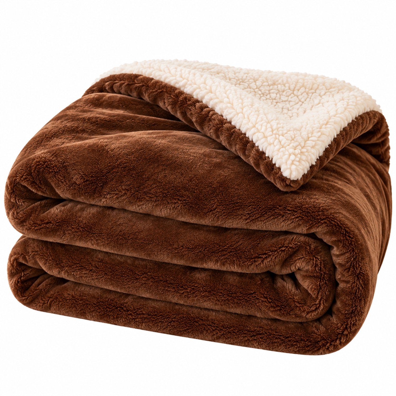 DeltaMerch Warme Deken - Lamsdekbed - Dekbed - Winterdeken - Dubbelzijdig design - Sprei - Bruin - 200x230cm