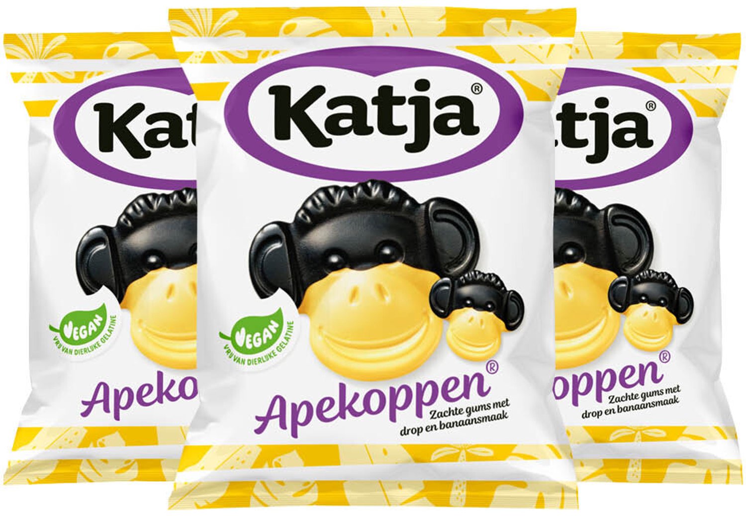 Katja - Apekoppen - 3 x 65 gram - Voordeelverpakking
