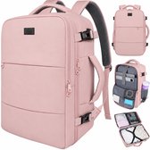 TRAVLO® Rugzak Handbagage 40x30x20 – Reistas 24L voor Dames & Heren – Weekendtas – Travel Bag – Cabin Bagage – Underseater – Tas – Koffer – Laptoptas – Schooltas – Waterdicht – Roze