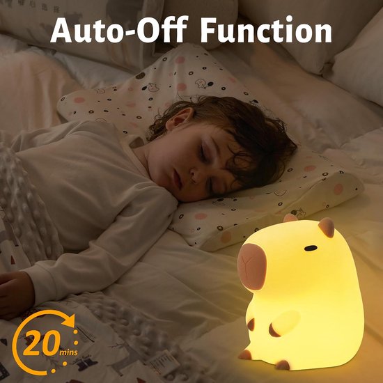Capybara Nachtlamp - Capibara Nachtlampje - aanraakscherm - Siliconen - Ontspanningsspeelgoed - Geschikt voor slaapkamers en studeerkamers — afbeelding 5